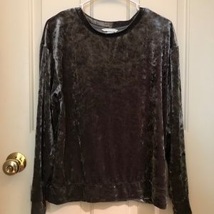 H&M Silver Crushed Velvet Sweatshirt Size Small